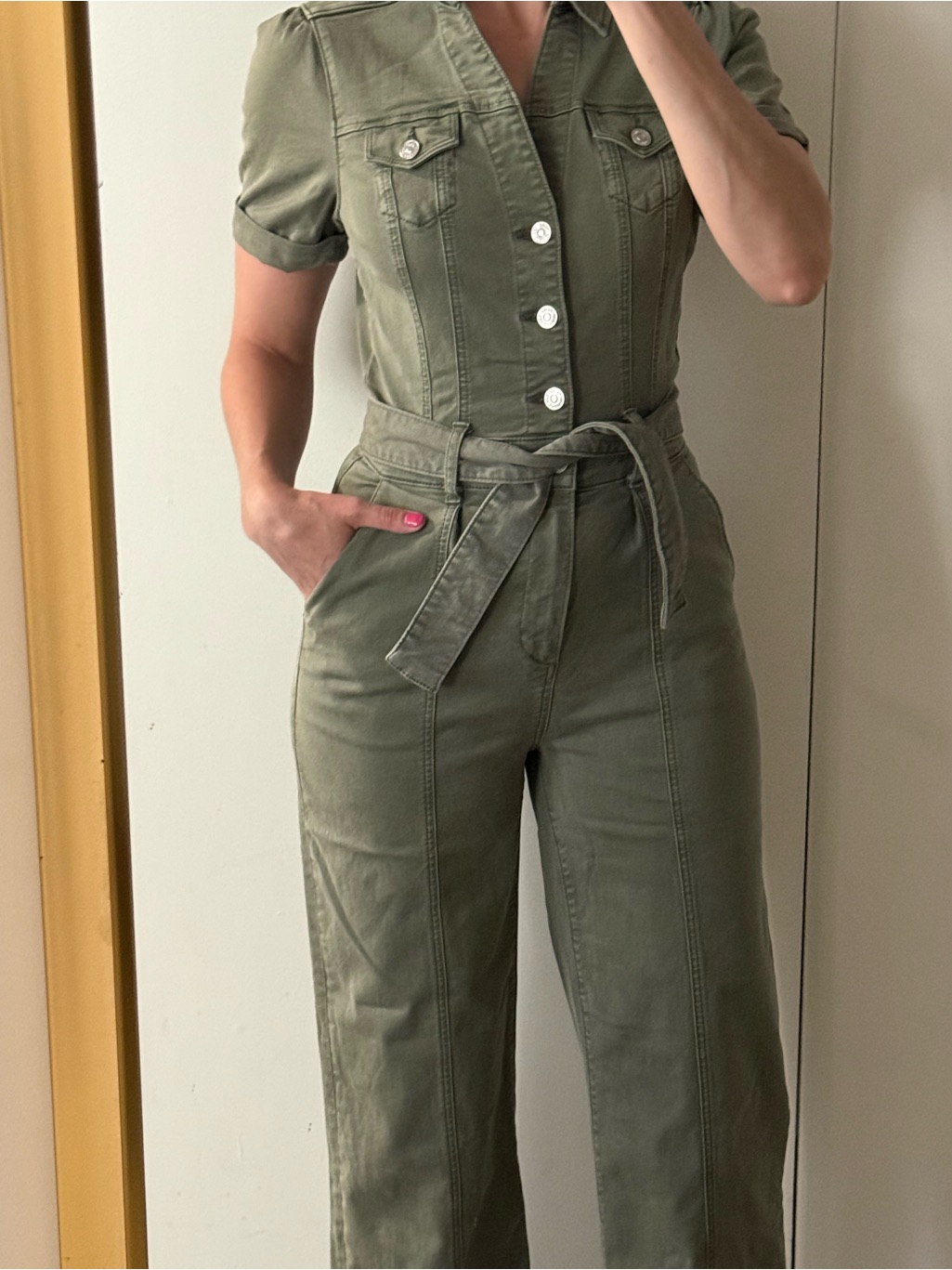Paige Olive Utility Jacket With Button Front
